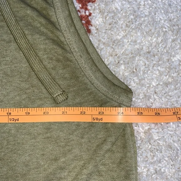 Abound- XL- Hooded Sweatshirt Vest W/ Kangaroo 🦘 Pocket- Acid Wash Olive Green - Picture 4 of 8
